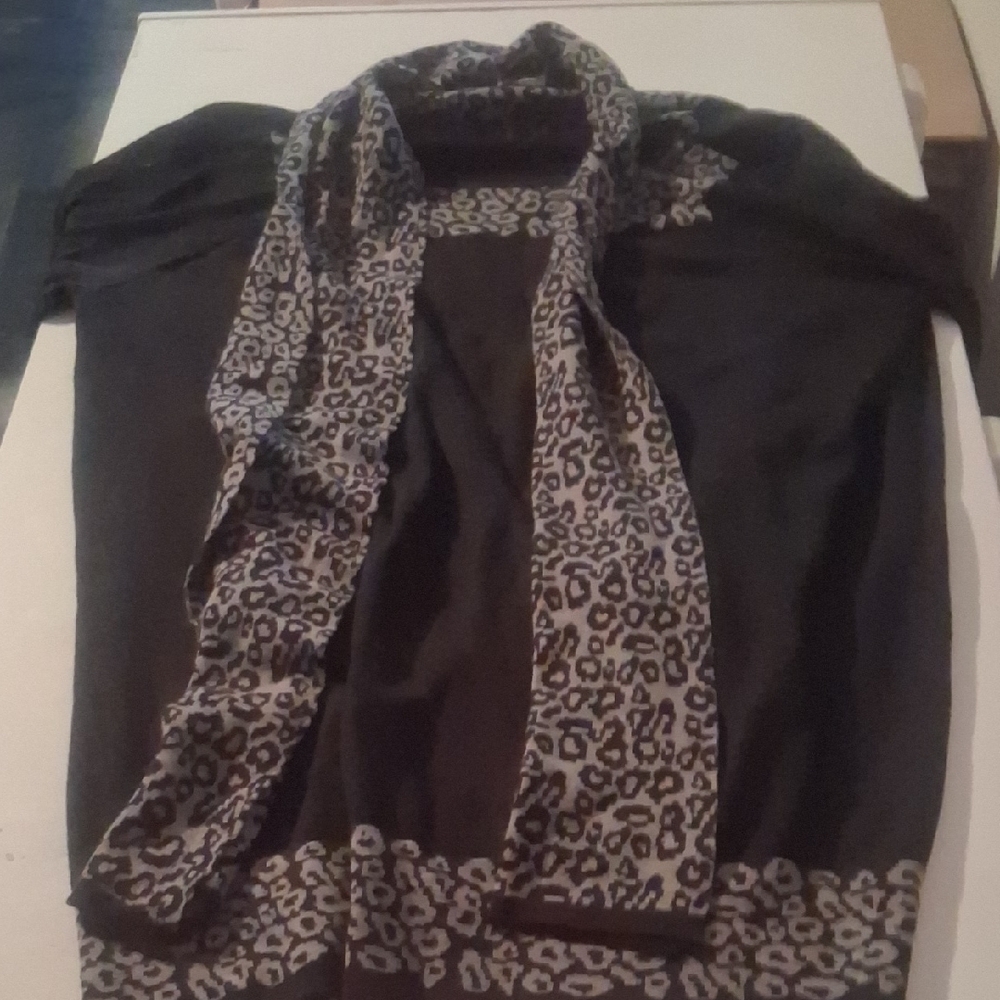 Style & Co Black Sweater Dress & Leopard Scarf Set Size XL - Picture 2 of 6
